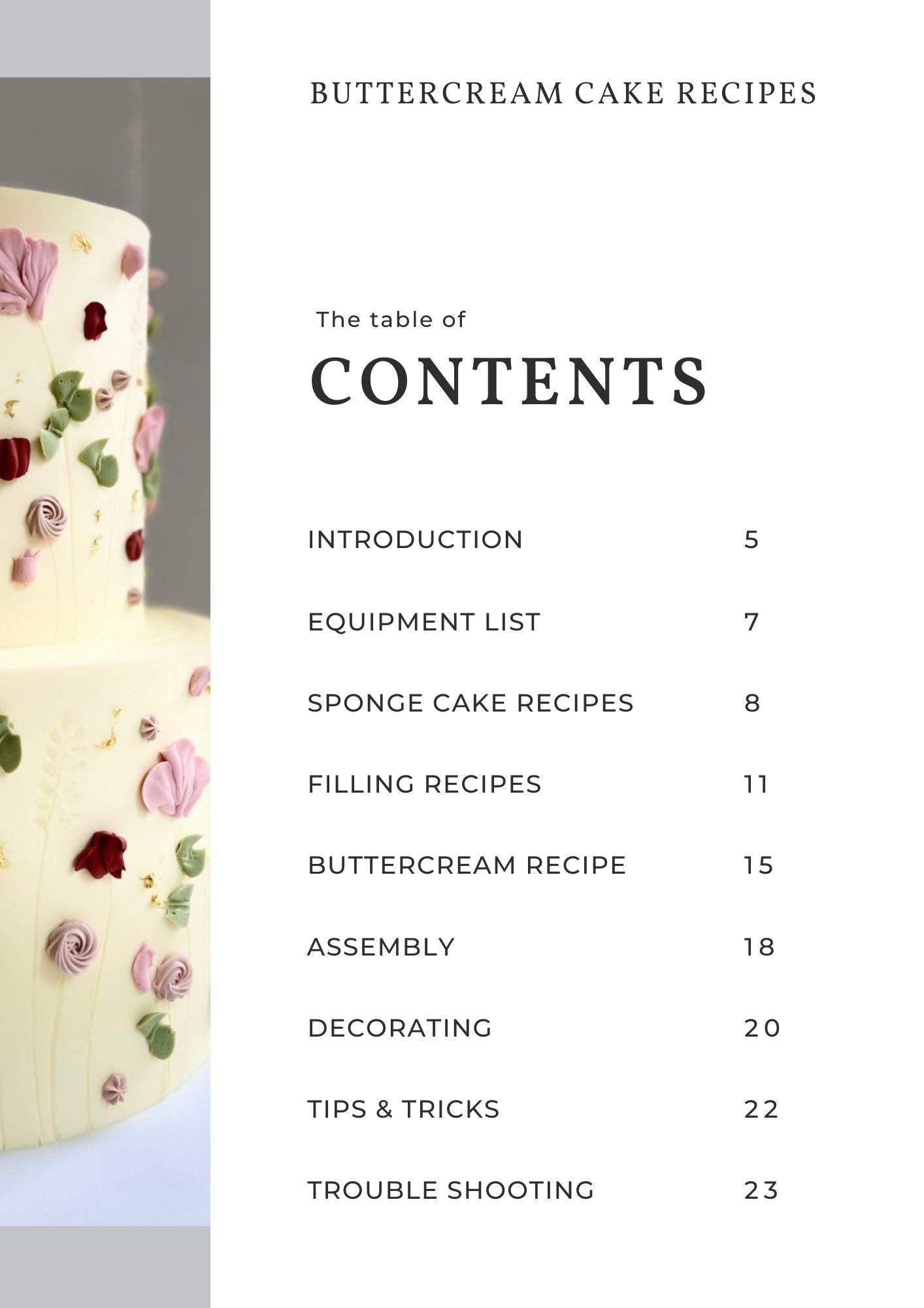 Buttercream Cakes Recipe E-book