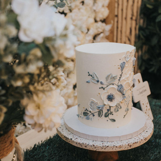 Wedding Engraved Buttercream Floral Cake